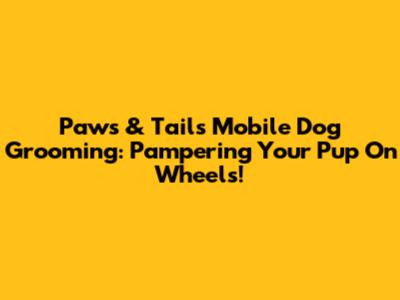 Paws & Tails Mobile Dog Grooming: Pampering Your Pup On Wheels!