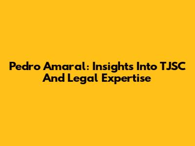 Pedro Amaral: Insights Into TJSC And Legal Expertise