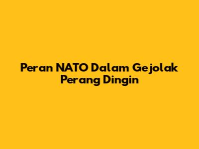 Peran NATO Dalam Gejolak Perang Dingin