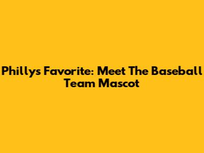 Philly's Favorite: Meet The Baseball Team Mascot