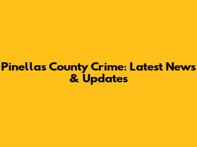 Pinellas County Crime: Latest News & Updates