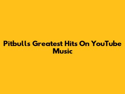 Pitbull's Greatest Hits On YouTube Music