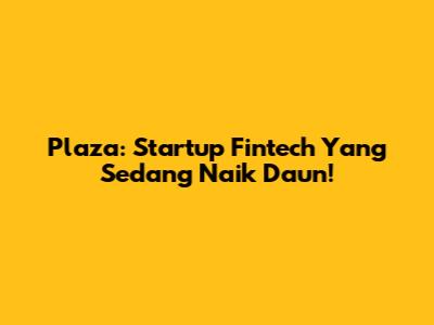 Plaza: Startup Fintech Yang Sedang Naik Daun!