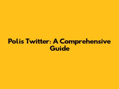 Polis Twitter: A Comprehensive Guide