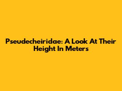 Pseudecheiridae: A Look At Their Height In Meters