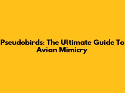 Pseudobirds: The Ultimate Guide To Avian Mimicry