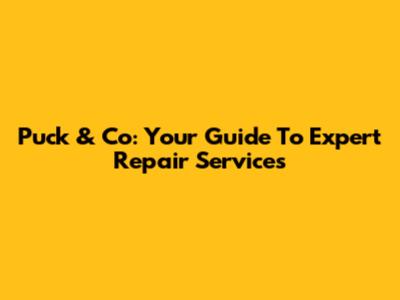 Puck & Co: Your Guide To Expert Repair Services