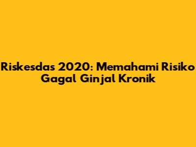 Riskesdas 2020: Memahami Risiko Gagal Ginjal Kronik