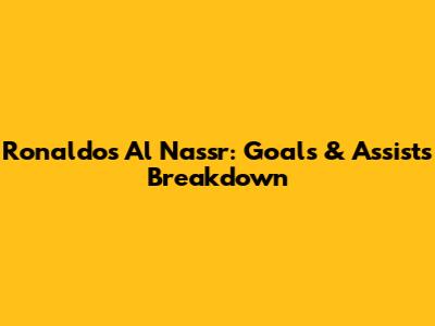 Ronaldo's Al Nassr: Goals & Assists Breakdown