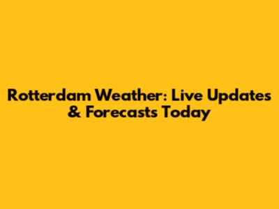 Rotterdam Weather: Live Updates & Forecasts Today