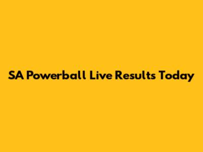 SA Powerball Live Results Today