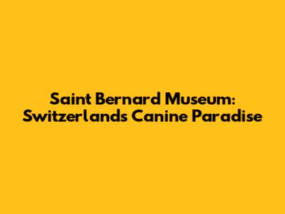 Saint Bernard Museum: Switzerland's Canine Paradise