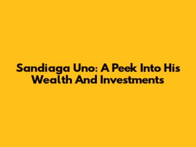 Sandiaga Uno: A Peek Into His Wealth And Investments
