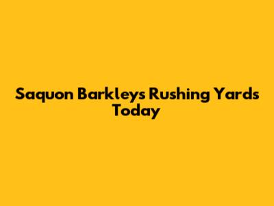 Saquon Barkley's Rushing Yards Today
