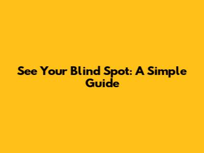 See Your Blind Spot: A Simple Guide