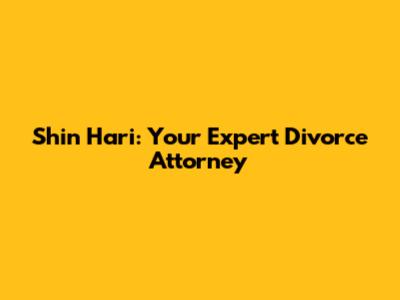 Shin Hari: Your Expert Divorce Attorney