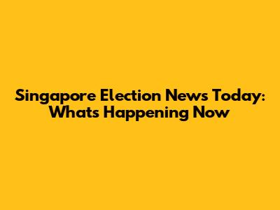 Singapore Election News Today: What's Happening Now