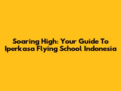 Soaring High: Your Guide To Iperkasa Flying School Indonesia