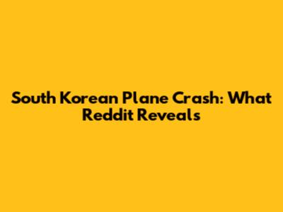 South Korean Plane Crash: What Reddit Reveals