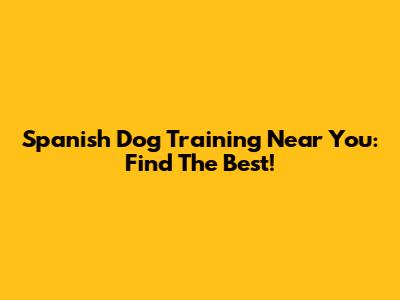 Spanish Dog Training Near You: Find The Best!