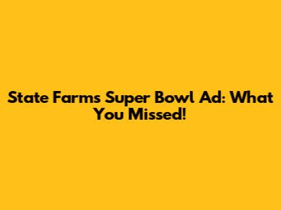 State Farm's Super Bowl Ad: What You Missed!