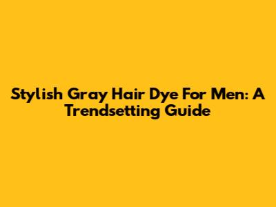 Stylish Gray Hair Dye For Men: A Trendsetting Guide