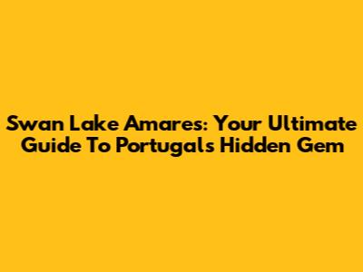 Swan Lake Amares: Your Ultimate Guide To Portugal's Hidden Gem