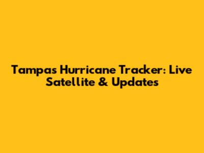 Tampa's Hurricane Tracker: Live Satellite & Updates
