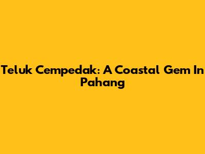 Teluk Cempedak: A Coastal Gem In Pahang
