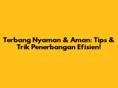 Terbang Nyaman & Aman: Tips & Trik Penerbangan Efisien!