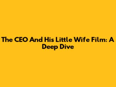 The CEO And His Little Wife Film: A Deep Dive