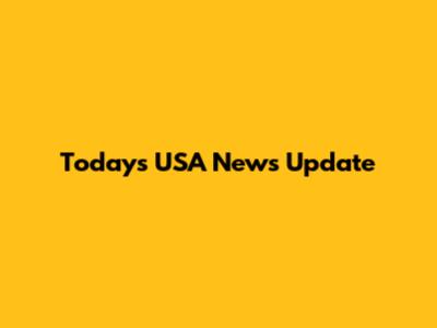 Today's USA News Update