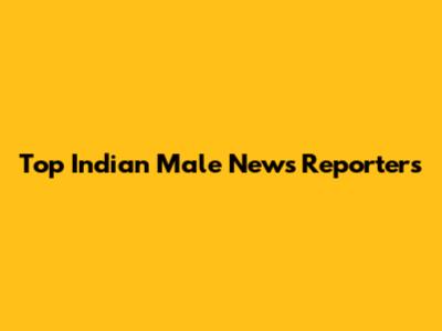 Top Indian Male News Reporters