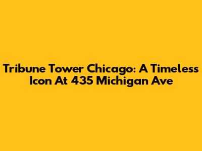 Tribune Tower Chicago: A Timeless Icon At 435 Michigan Ave