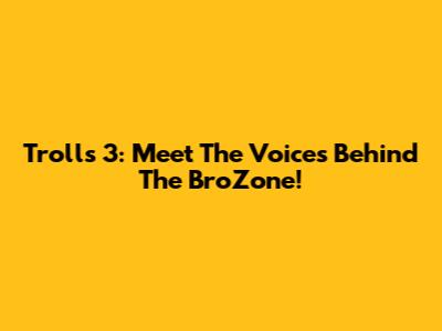 Trolls 3: Meet The Voices Behind The BroZone!
