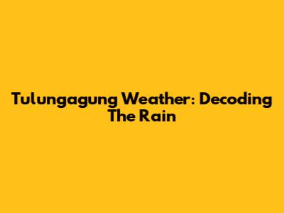 Tulungagung Weather: Decoding The Rain
