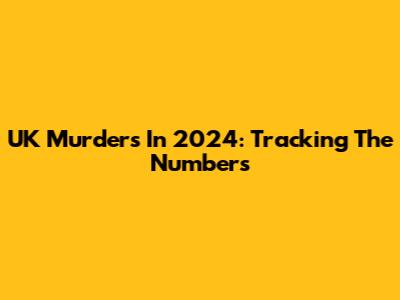 UK Murders In 2024: Tracking The Numbers