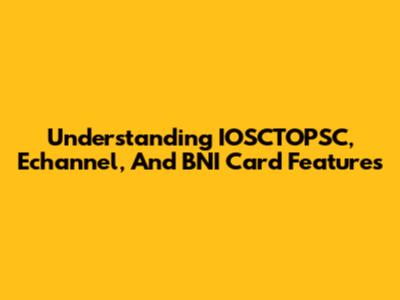 Understanding IOSCTOPSC, Echannel, And BNI Card Features