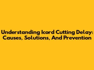 Understanding Icord Cutting Delay: Causes, Solutions, And Prevention