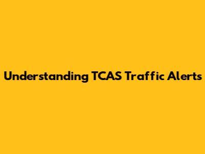Understanding TCAS Traffic Alerts