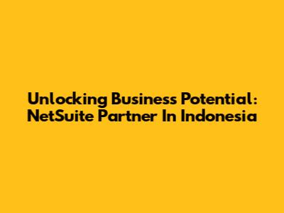 Unlocking Business Potential: NetSuite Partner In Indonesia