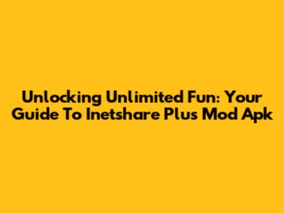 Unlocking Unlimited Fun: Your Guide To Inetshare Plus Mod Apk