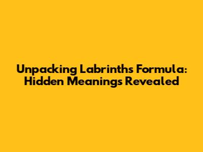 Unpacking Labrinth's 'Formula': Hidden Meanings Revealed