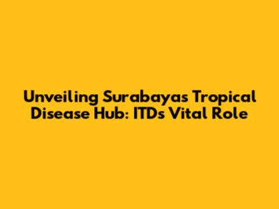 Unveiling Surabaya's Tropical Disease Hub: ITD's Vital Role