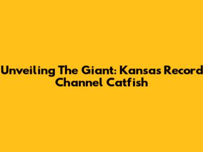 Unveiling The Giant: Kansas Record Channel Catfish