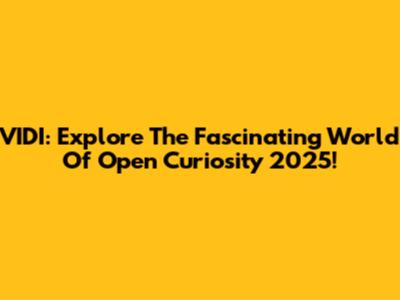 VIDI: Explore The Fascinating World Of Open Curiosity 2025!