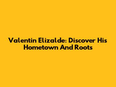 Valentin Elizalde: Discover His Hometown And Roots