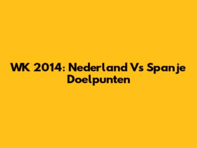 WK 2014: Nederland Vs Spanje Doelpunten