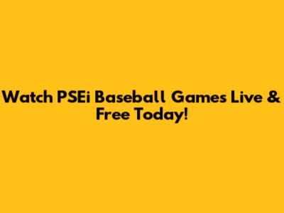 Watch PSEi Baseball Games Live & Free Today!