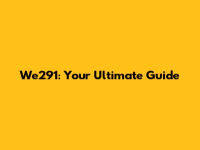 We291: Your Ultimate Guide